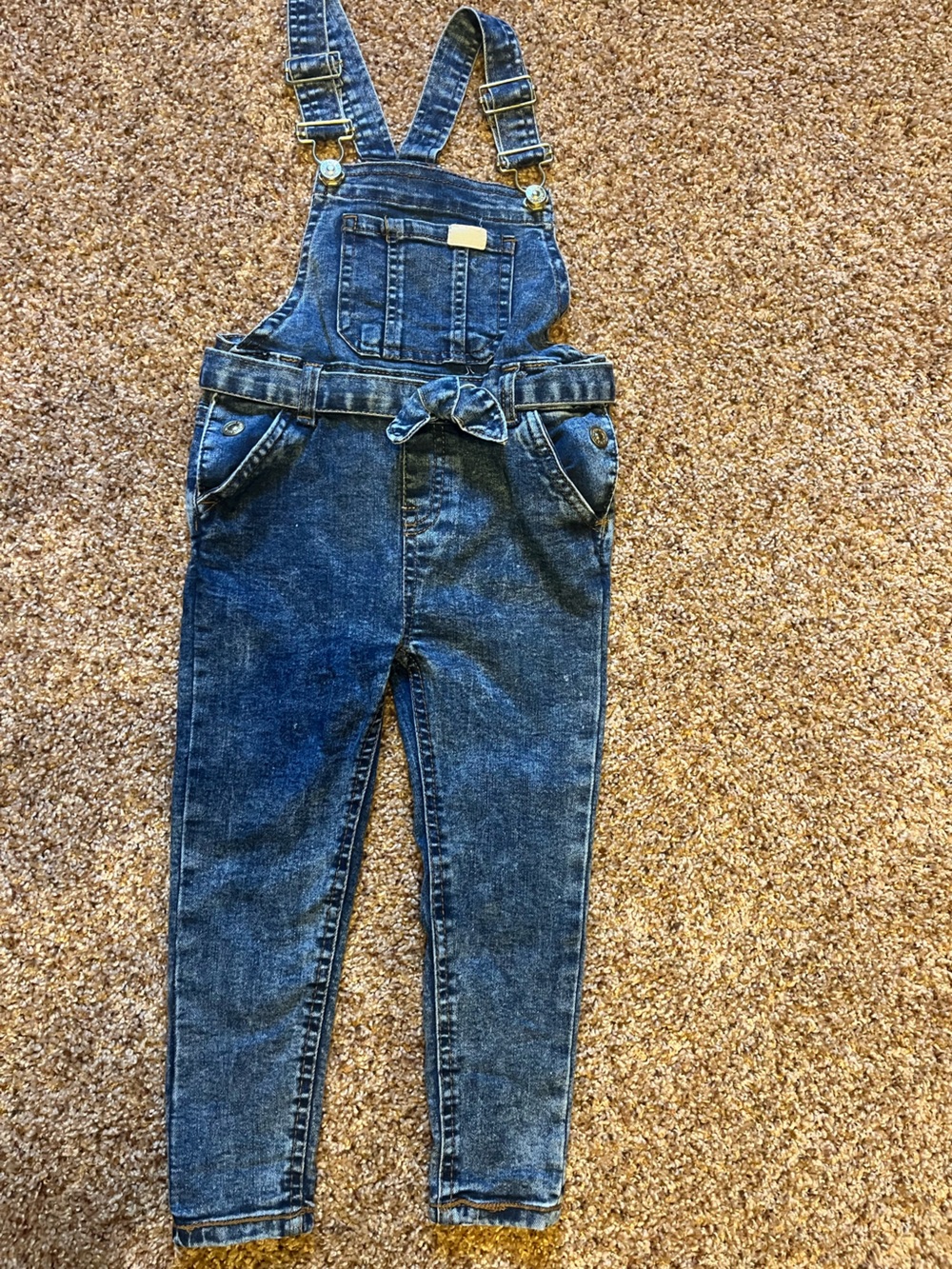 7 For All Mankind Toddler Overalls 4T Denim Adjustable Strap Playwear Outfit EUC